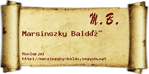 Marsinszky Baldó névjegykártya